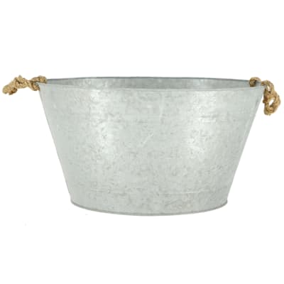 Bassine vieux zinc poignées gris