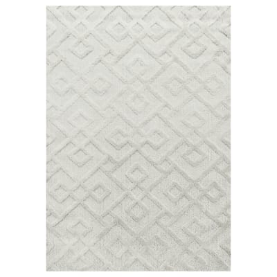 Tapis bohème à relief blanc ivoire 140x200cm