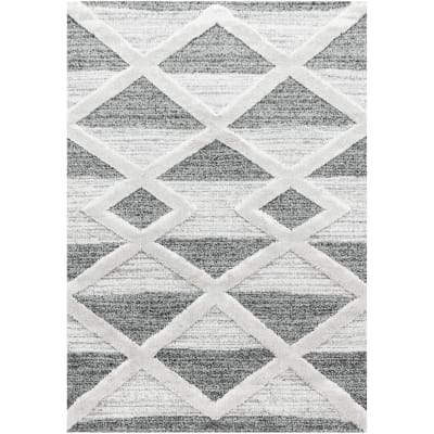 Tizas - tapis berbère à relief - crème & gris 240 x 340 cm