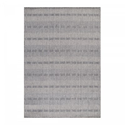 Ova - tapis extérieur,intérieur tissé plat - gris & crème 60 x 100 cm