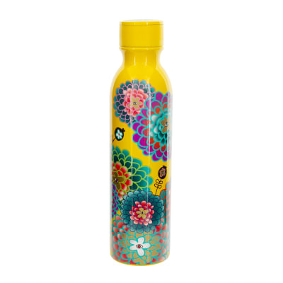 Bouteille isotherme 75 cl  jaune acier inoxydable 28 x  6.8 cm x 7 cm