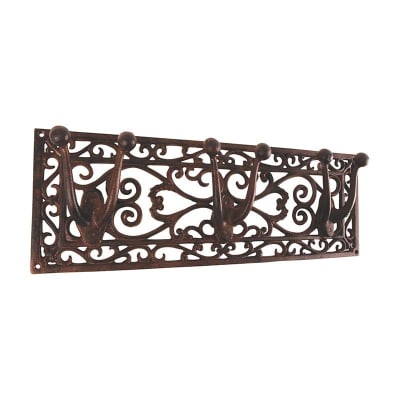Crochets muraux outils jardin fonte marron