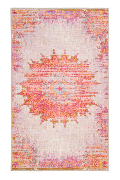 Tapis de bain vintage motif oriental multicolore 80x150