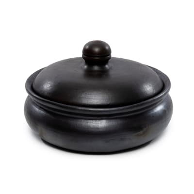 Pot de service terre cuite noir 24x24x15cm