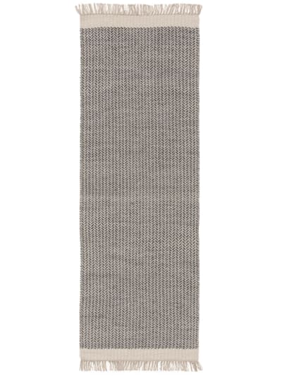 Tapis de couloir en laine gris 80x250
