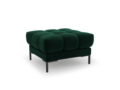 Pouf 1 place en tissu velours vert bouteille