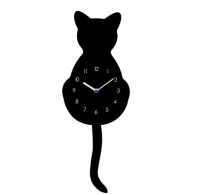 Horloge  chat bois 20 x 5 x 35 cm