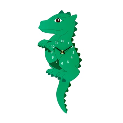 Horloge  dragon vert bois 20 x 5 x 35 cm