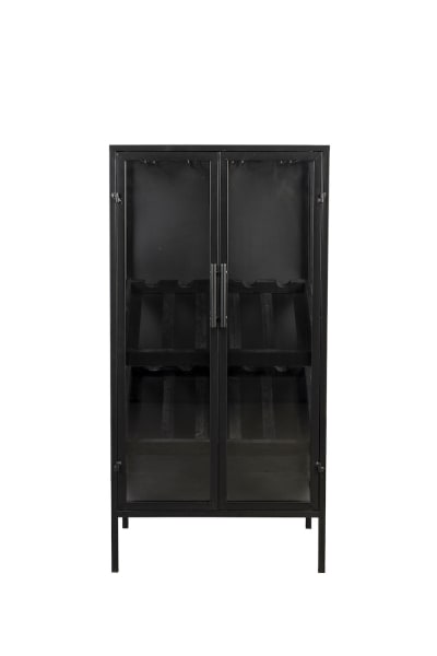 Meuble bar en fer et vitrine en verre trempé