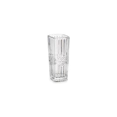 Petit vase carré en verre transparent 6,4x6,4x15cm