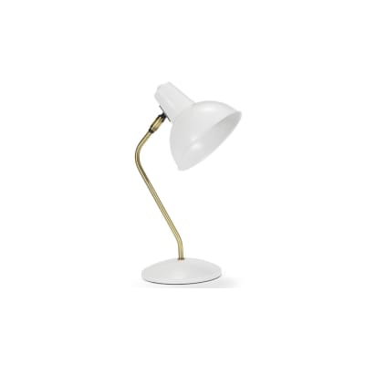 Lampe de bureau métal blanc et laiton doré 20x15x38cm