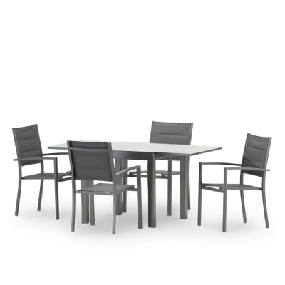 Table de jardin en aluminium gris anthracite 4 personnes