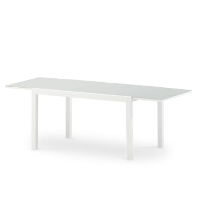 Table de jardin en aluminium blanc 215/135×90 cm