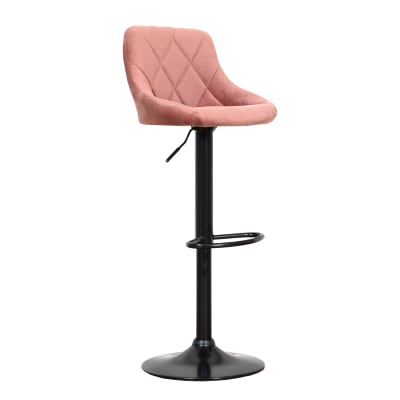 Tabouret de bar en velours rose