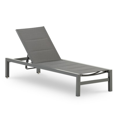 Chaise longue avec structure droite grise aluminium anthracite