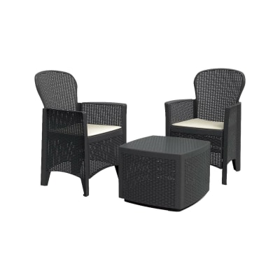 Set salon d'extérieur anthracite 59x57 cm