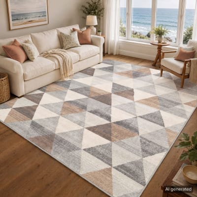 Tapis scandinave moderne blanc/marron 200x275