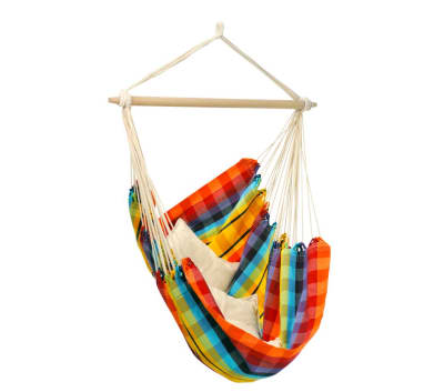 BRASIL - Hamac chaise large en coton arc-en-ciel