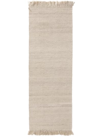 Tapis de couloir en laine crème 70x200