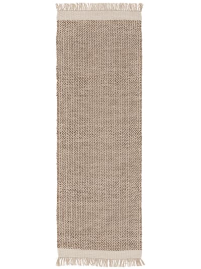 Tapis de couloir en laine beige 80x250