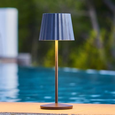 Lampe de table sans fil acier noir h30cm