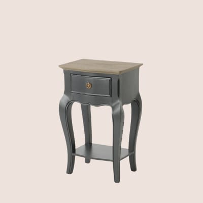Table de nuit en bois 1 tiroir 1 tablette anthracite