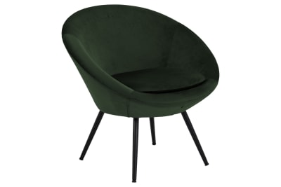 Fauteuil lounge en velours et métal