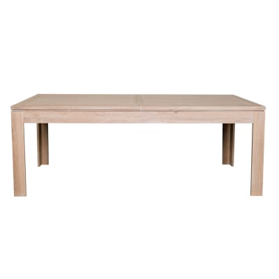 Table moderne extensible en chêne blanchi l160/240