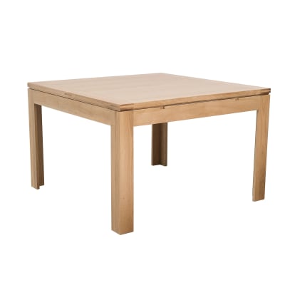 Table carrée extensible bois chêne clair massif l140/200