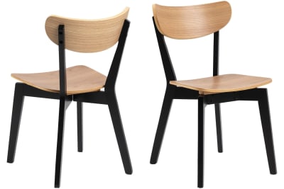 Lot de 2 chaise scandinave en bois Chêne