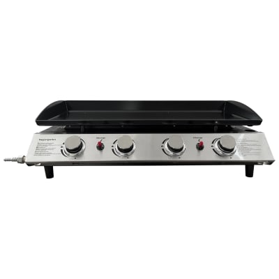 Plancha au gaz 4 brûleurs en acier noir