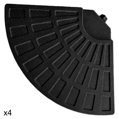 Lot de 4 dalles rondes en plastique noir