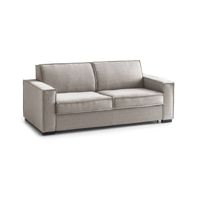 Canapé lit 3 places en tissu tourterelle 220x95 cm