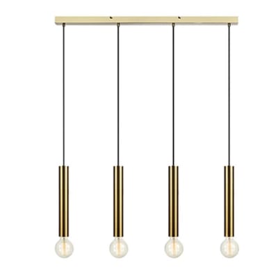 Suspension 4 lumières métal l107.5cm laiton