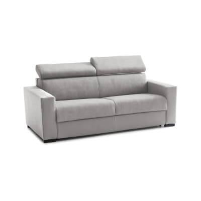 Canapé lit 3 places en tissu gris 220x95 cm