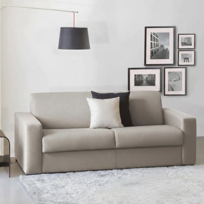 Canapé lit 3 places en tissu tourterelle 220x95 cm