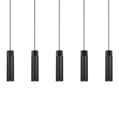 Lampe à bande de plafond 5 lumières cylindriques noires