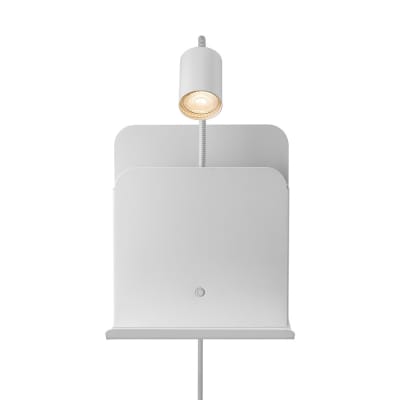 Applique avec étagère et USB blanc idéal comme table de chevet