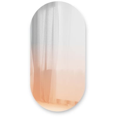 Miroir oval effet brumeux rosé 45x91cm