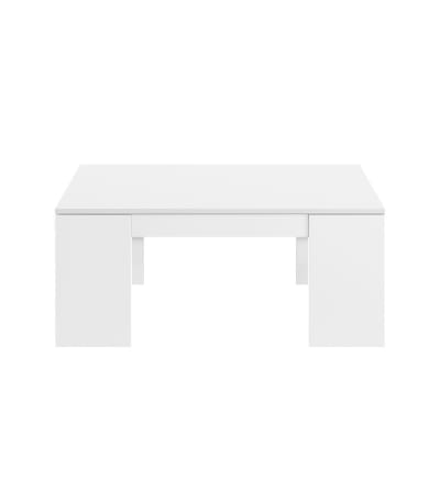 Table basse à plateau relevable - l100 x h43 cm - blanc