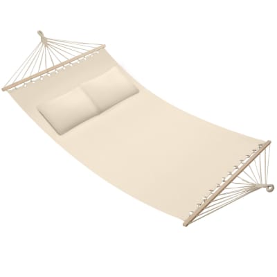 Hamac avec barres d'expansion polyester/coton pour 2 personnes beige