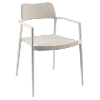 Chaise de jardin avec accoudoirs chili blanche gescova