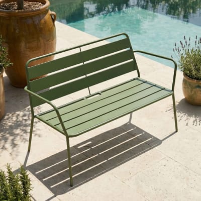 Canapé de jardin en métal vert cactus