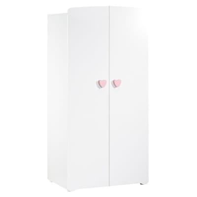Armoire 2 portes New Basic Boutons coeur rose