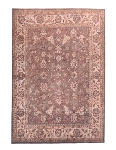 Tapis floral tissé plat - marron 070x140 cm