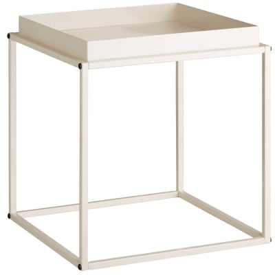 Table d'appoint en acier empilable avec une étagère crème