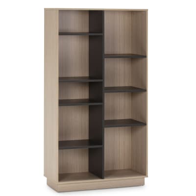 Étagère bibliothèque 150x80cm, couleur chêne et gris