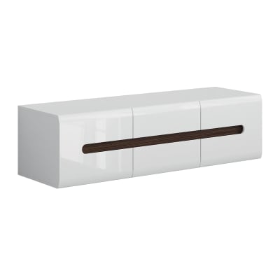 Meuble tv 2 portes 2 tiroirs 150 cm panneaux mdf blanc