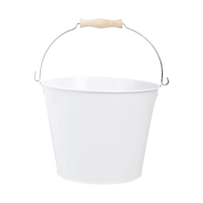 Seau zinc blanc décoratif