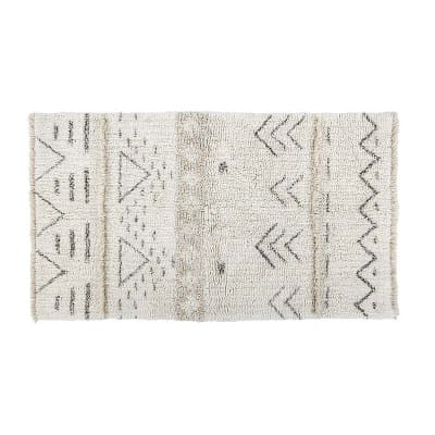 Tapis ethnique berbère en laine beige 80x140